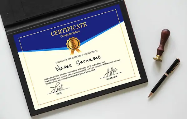 This is a sample of Drawtify's free online certificate maker.
