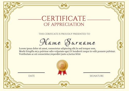 free online certificate templates for word