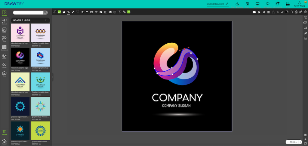 Drawtify is an online graphic design software with a vector editor.