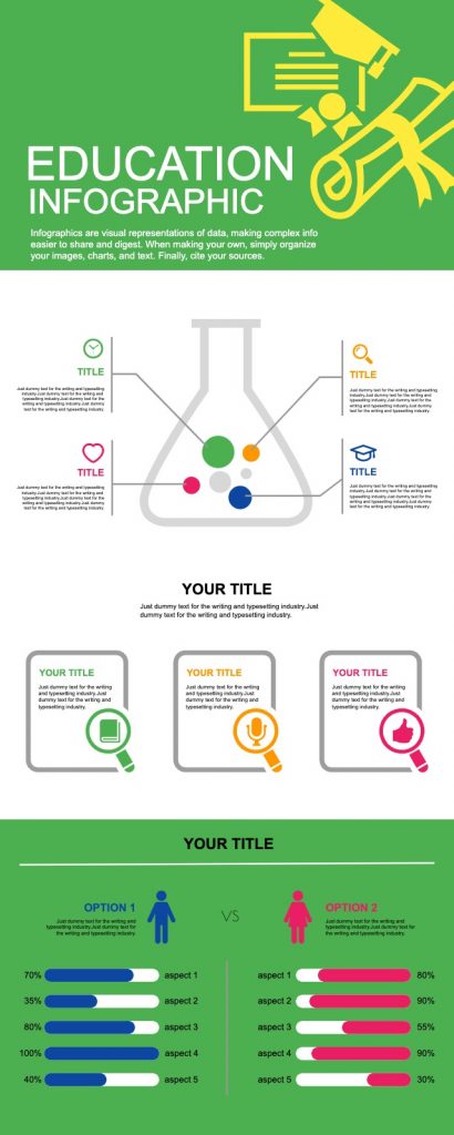 edit education infographic template by Drawtify Online Vector Editor