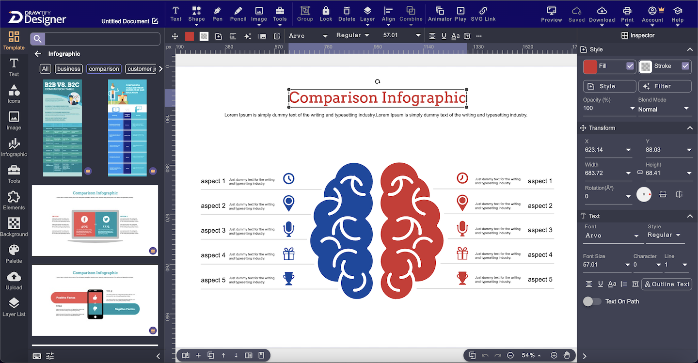 comparison infographic templates & online infographic maker
