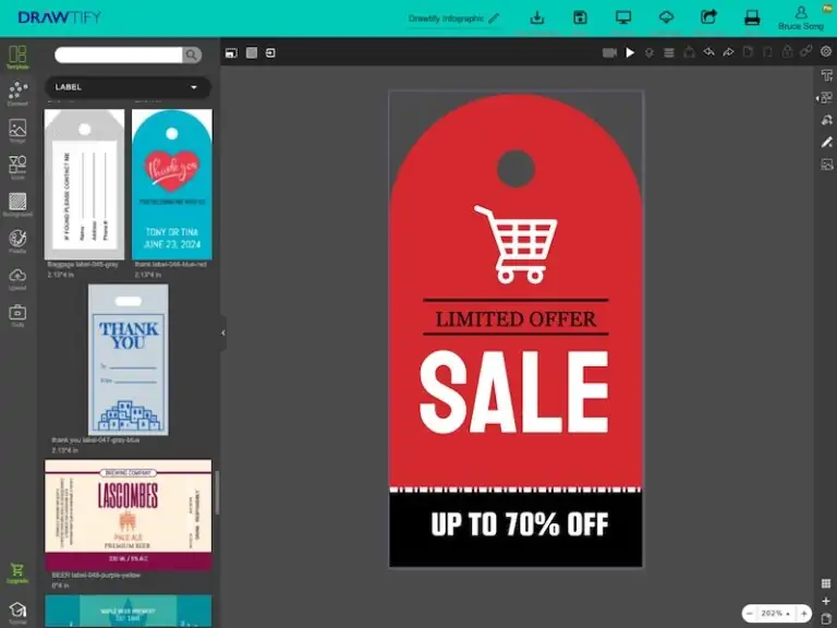 Free Online Label Maker | Hangtags Templates | Drawtify